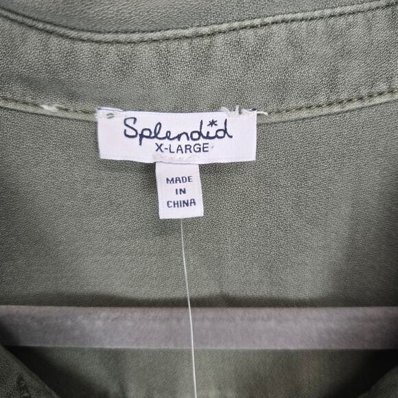 Splendid Helena Crop Jumpsuit Moss XL Moss Green Lagenlook Soft Lightweight NWT - Picture 6 of 16